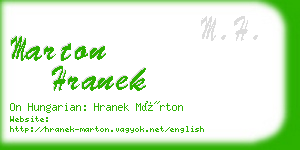 marton hranek business card